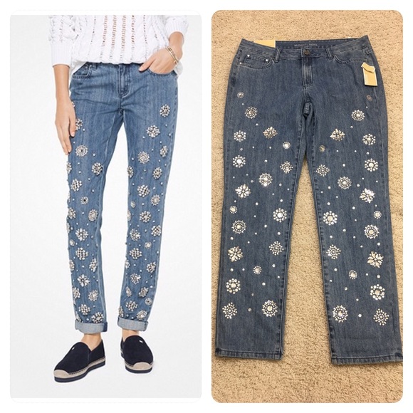 michael kors embellished jeans